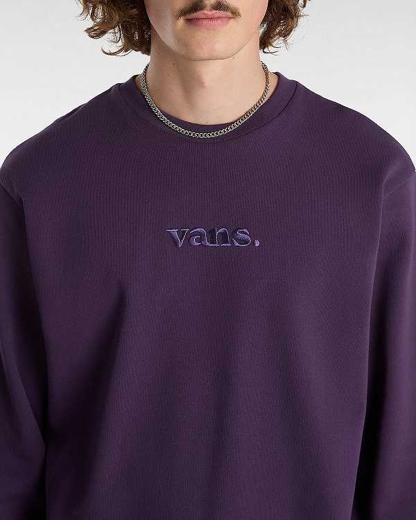 Moletom Vans Essential Relaxed Crew Masculino Roxo | VN5834296