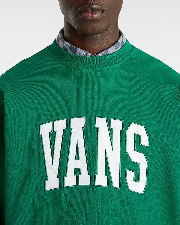 Moletom Vans Original Standards Varsity Loose Crew Masculino Verdes | VN8413750