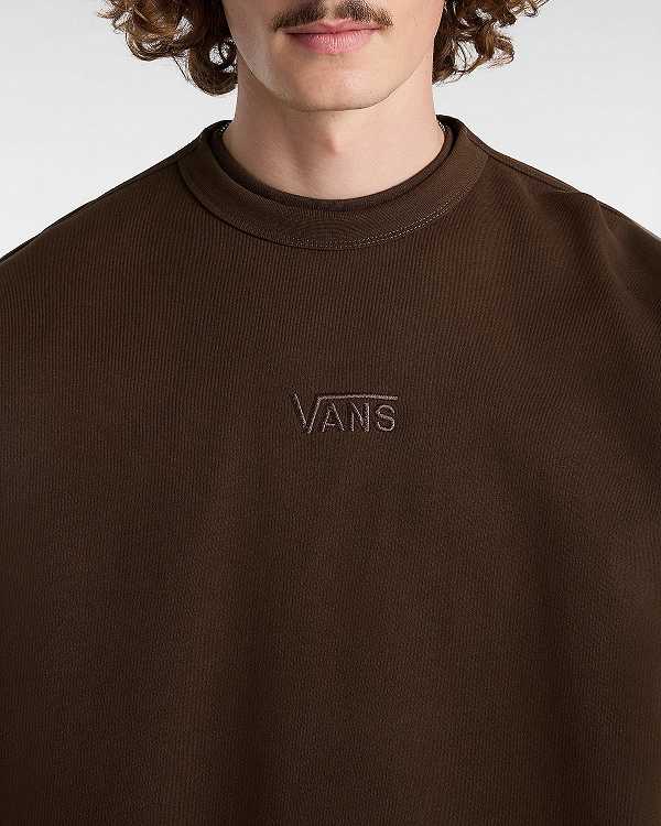 Moletom Vans Premium Logo Crew Masculino Marrom | VN3759142