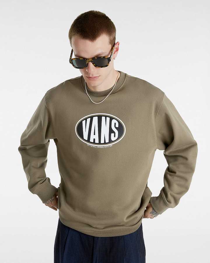 Moletom Vans Spray On Loose Crew Masculino Marrom | VN9748051