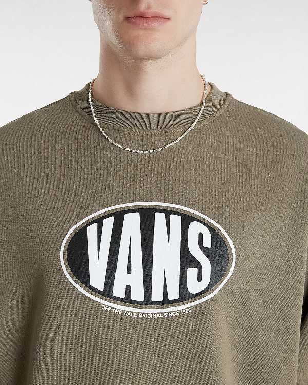 Moletom Vans Spray On Loose Crew Masculino Marrom | VN9748051