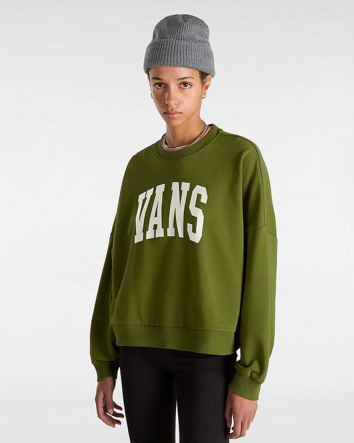 Moletom Vans Stadium French Terry Loose Crew Feminino Verdes | VN4837210