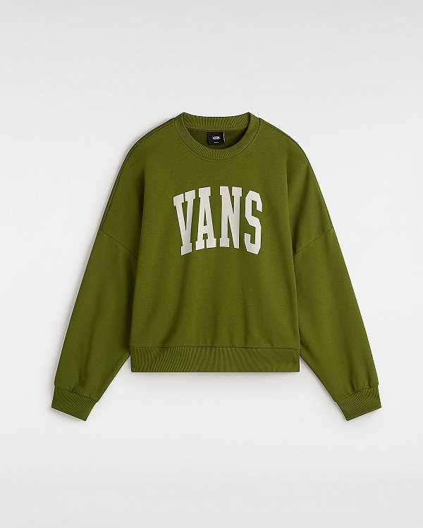 Moletom Vans Stadium French Terry Loose Crew Feminino Verdes | VN4837210