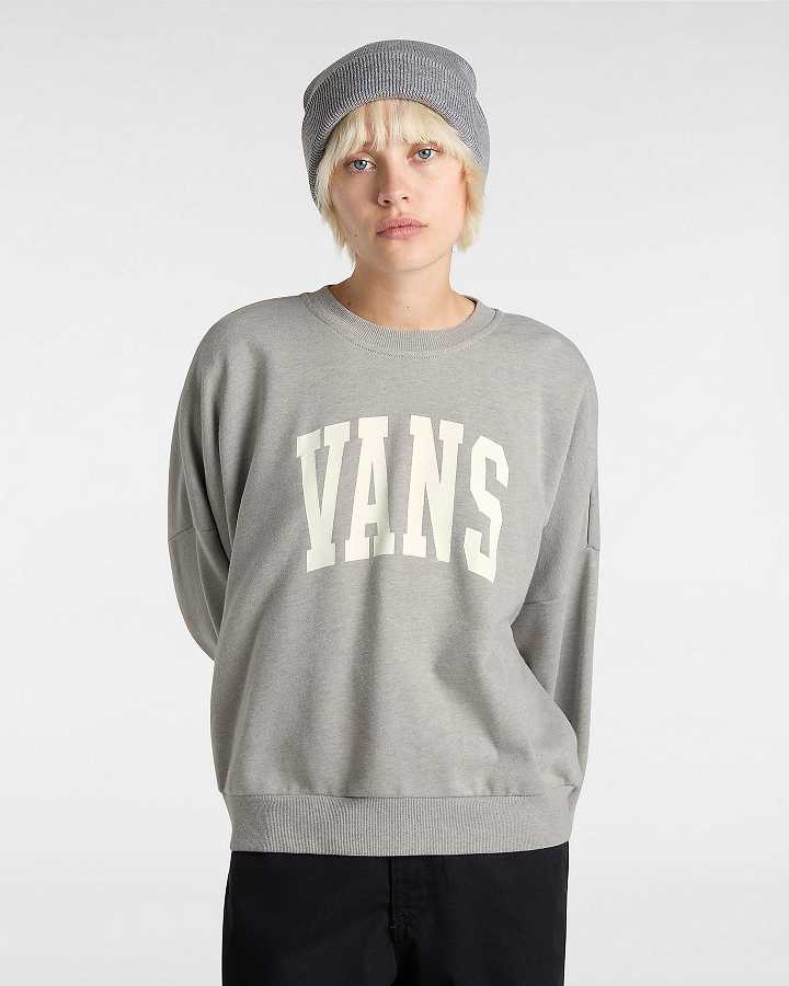 Moletom Vans Stadium French Terry Loose Crew Feminino Cinzentas | VN6817920