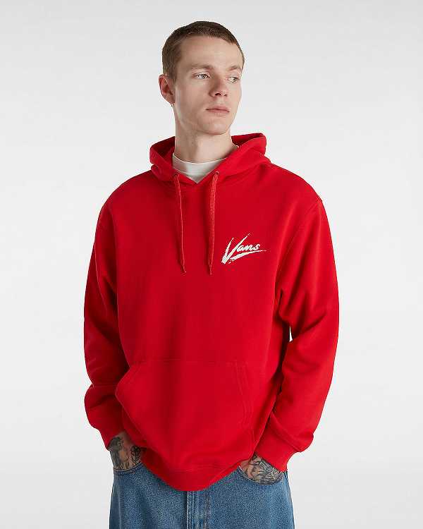 Moletom com Capuz Vans Dettori Loose Masculino Vermelhas | VN7125903