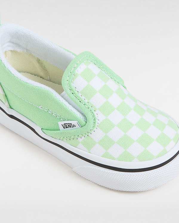 Sapatos Slip On Vans Checkerboard (1-4 years) Criança Verdes | VN0934851