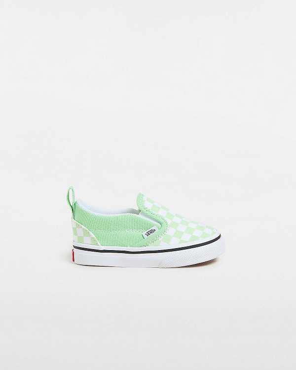 Sapatos Slip On Vans Checkerboard (1-4 years) Criança Verdes | VN0934851