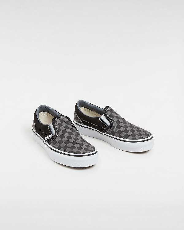 Sapatos Slip On Vans Checkerboard Classic (4-8 years) Criança Pretas Branco | VN3185704