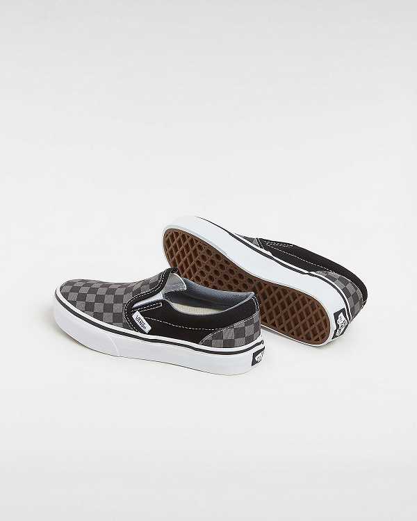 Sapatos Slip On Vans Checkerboard Classic (4-8 years) Criança Pretas Branco | VN3185704