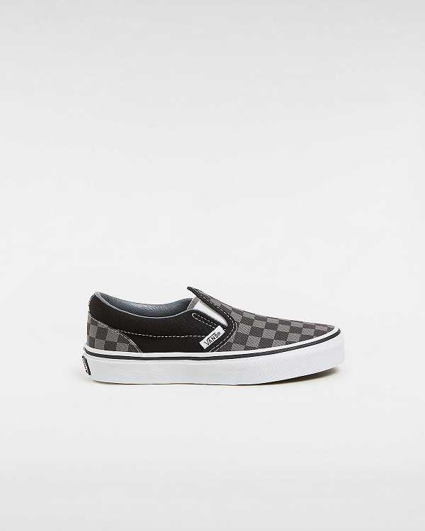 Sapatos Slip On Vans Checkerboard Classic (4-8 years) Criança Pretas Branco | VN3185704