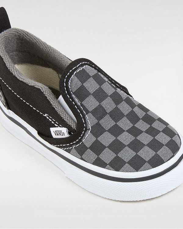 Sapatos Slip On Vans Checkerboard Hook And Loop (1-4 years) Criança Pretas Branco | VN1963058