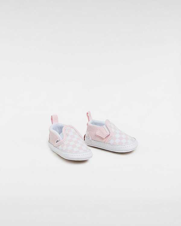 Sapatos Slip On Vans Checkerboard Hook And Loop Crib (0-1 year) Criança Rosa | VN2139786