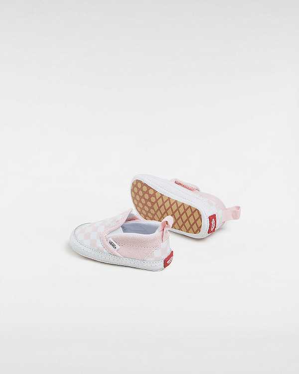 Sapatos Slip On Vans Checkerboard Hook And Loop Crib (0-1 year) Criança Rosa | VN2139786