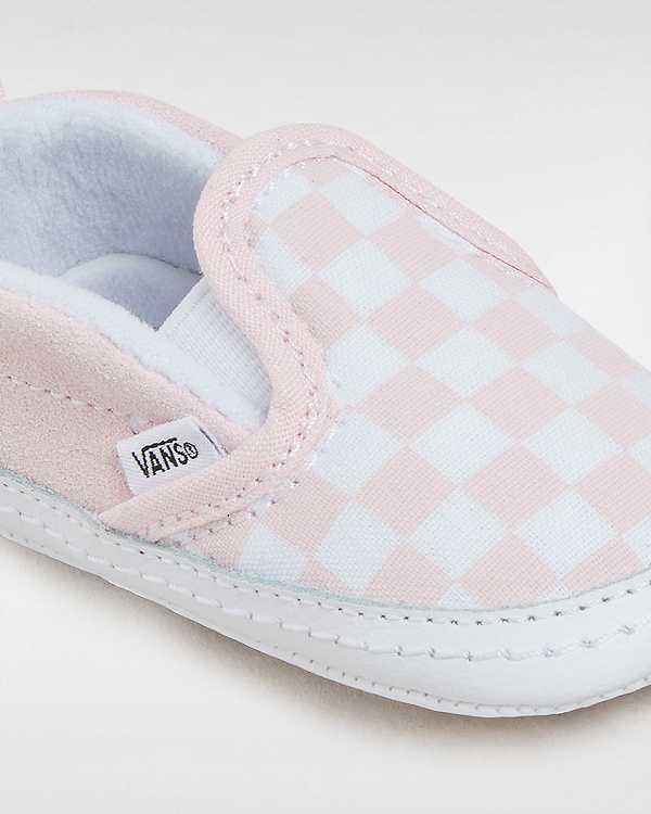 Sapatos Slip On Vans Checkerboard Hook And Loop Crib (0-1 year) Criança Rosa | VN2139786