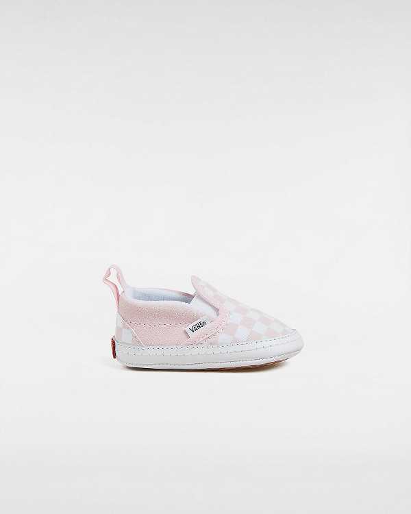 Sapatos Slip On Vans Checkerboard Hook And Loop Crib (0-1 year) Criança Rosa | VN2139786