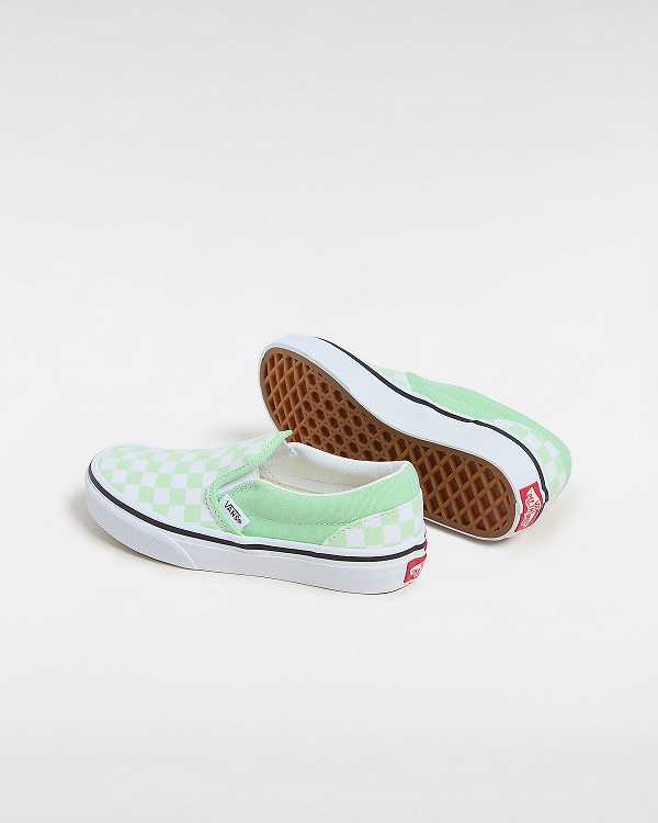 Sapatos Slip On Vans Classic Checkerboard (4-8 Years) Criança Verdes | VN6027958