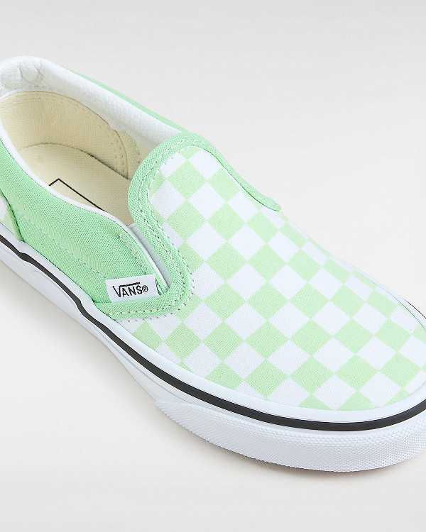 Sapatos Slip On Vans Classic Checkerboard (4-8 Years) Criança Verdes | VN6027958