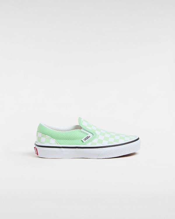 Sapatos Slip On Vans Classic Checkerboard (4-8 Years) Criança Verdes | VN6027958