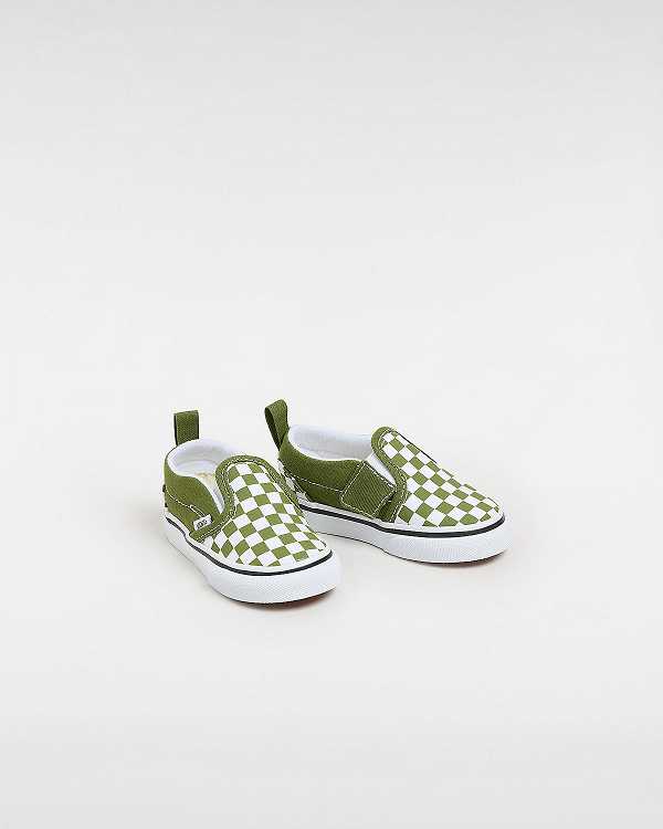 Sapatos Slip On Vans Hook and Loop Checkerboard (1-4 Years) Criança Verdes | VN7615930