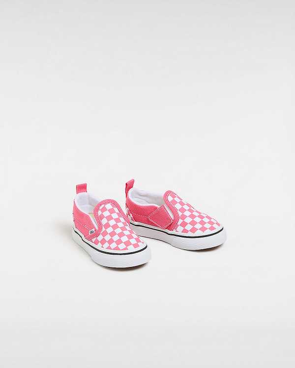 Sapatos Slip On Vans Hook and Loop Checkerboard (1-4 Years) Criança Rosa | VN1463208