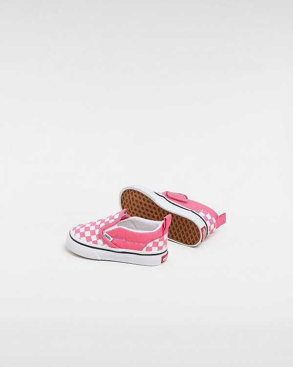 Sapatos Slip On Vans Hook and Loop Checkerboard (1-4 Years) Criança Rosa | VN1463208