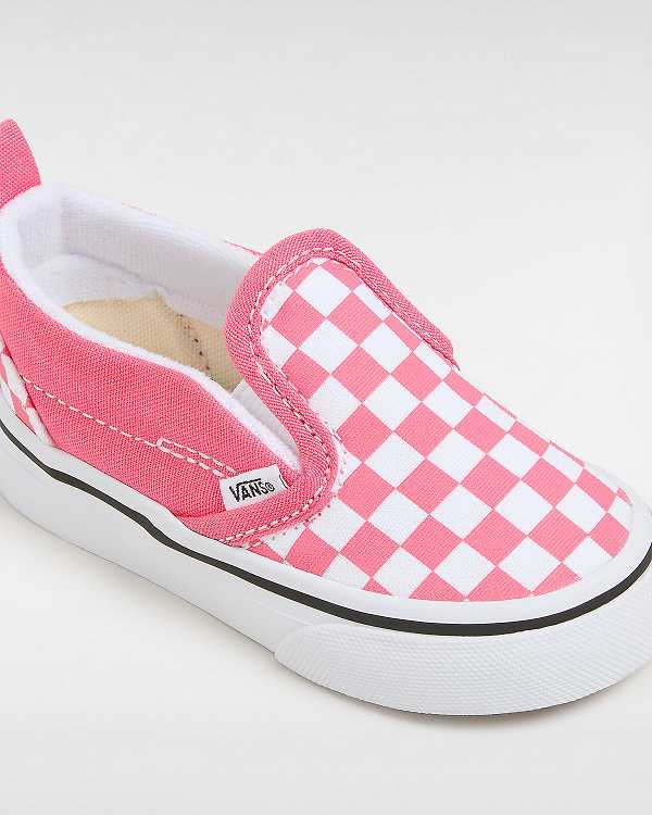 Sapatos Slip On Vans Hook and Loop Checkerboard (1-4 Years) Criança Rosa | VN1463208