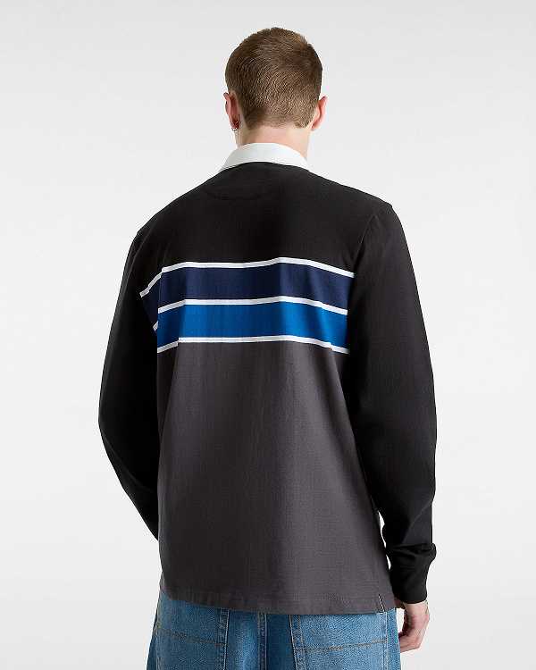 Suéter Vans Harrison Rugby Long Sleeve Knit Masculino Pretas | VN1039274