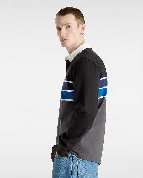 Suéter Vans Harrison Rugby Long Sleeve Knit Masculino Pretas | VN1039274