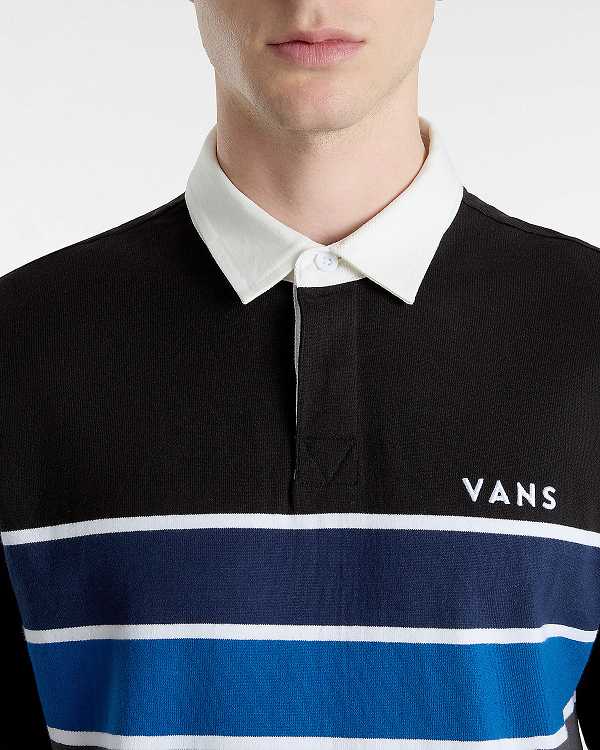 Suéter Vans Harrison Rugby Long Sleeve Knit Masculino Pretas | VN1039274