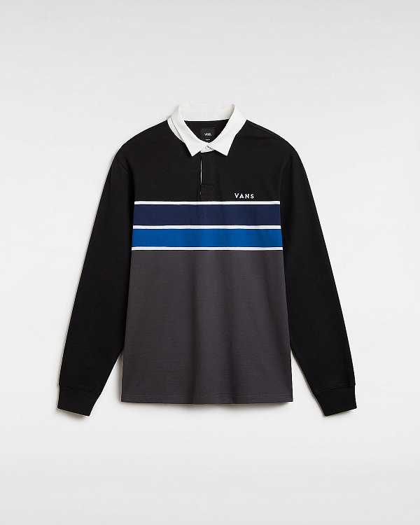 Suéter Vans Harrison Rugby Long Sleeve Knit Masculino Pretas | VN1039274