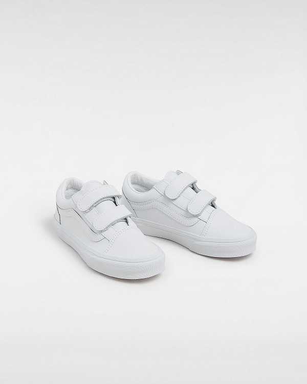 Tenis Vans Old Skool Hook and Loop Classic Tumble (4-8 Years) Criança Branco | VN2703491