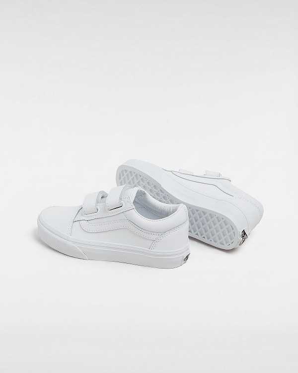 Tenis Vans Old Skool Hook and Loop Classic Tumble (4-8 Years) Criança Branco | VN2703491