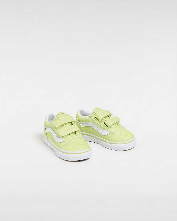 Tenis Vans Old Skool Hook and Loop Glitter (1-4 Years) Criança Amarelas | VN1325086