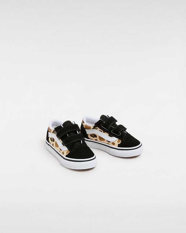 Tenis Vans Old Skool Hook and Loop Glitter (1-4 Years) Criança Pretas | VN3751489