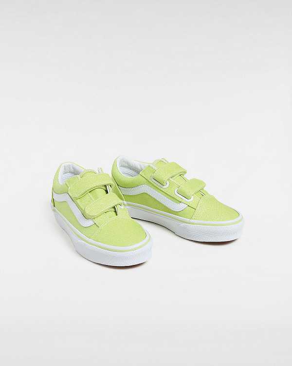 Tenis Vans Old Skool Hook and Loop Glitter (4-8 years) Criança Amarelas | VN8216439