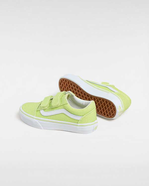 Tenis Vans Old Skool Hook and Loop Glitter (4-8 years) Criança Amarelas | VN8216439