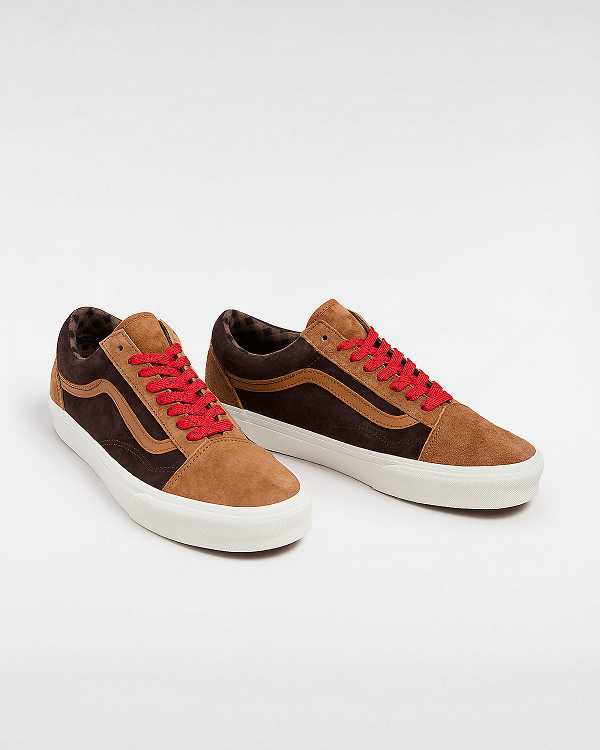 Tenis Vans Old Skool Pig Suede Masculino Marrom Laranja | VN4150269