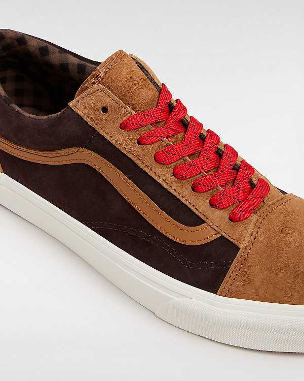 Tenis Vans Old Skool Pig Suede Masculino Marrom Laranja | VN4150269