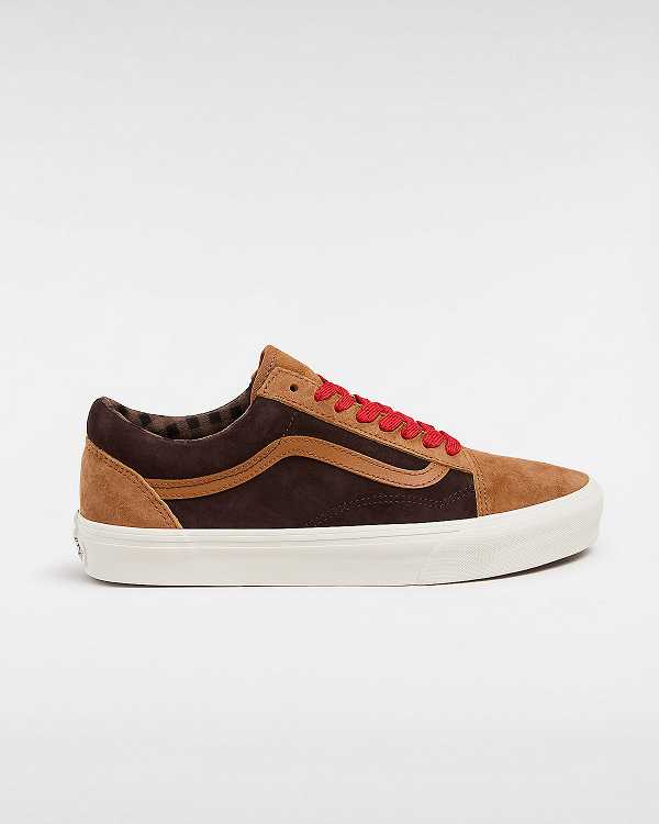 Tenis Vans Old Skool Pig Suede Masculino Marrom Laranja | VN4150269