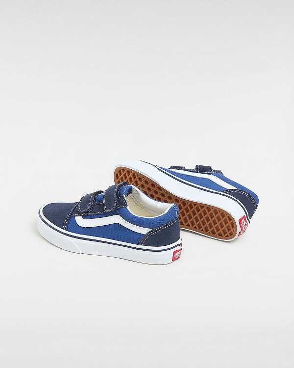 Tenis Vans Old Skool Velcro (4-8 years) Criança Azuis | VN0213958