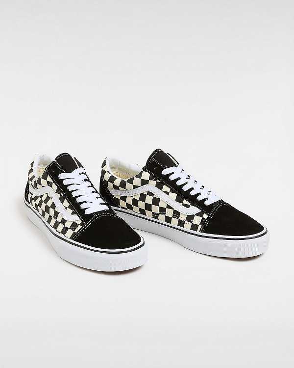 Tenis Vans Primary Check Old Skool Masculino Pretas Branco | VN5870931