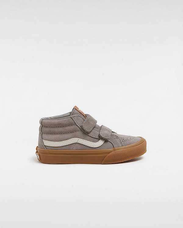 Tenis Vans Sk8-Mid Reissue Hook and Loop Gum (4-8 Years) Criança Cinzentas | VN3129748