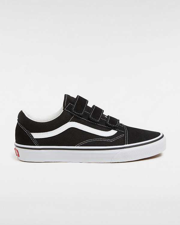 Tenis Vans Suede/Canvas Old Skool Hook And Loop Masculino Pretas Branco | VN2083571