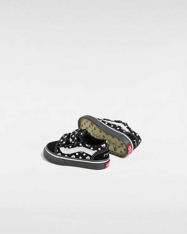 Tenis Vans Vans X Papergirl Old Skool Hook and Loop (1-4 Years) Criança Pretas | VN7406281